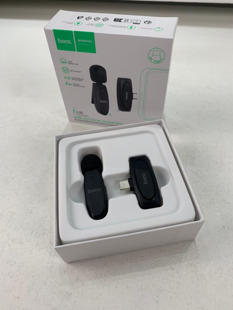 Hoco L15 Microphone Cravate Sans fil Type-C – ميكروفون لاسلكي أصلي - Électronique - صورة حقيقية 8