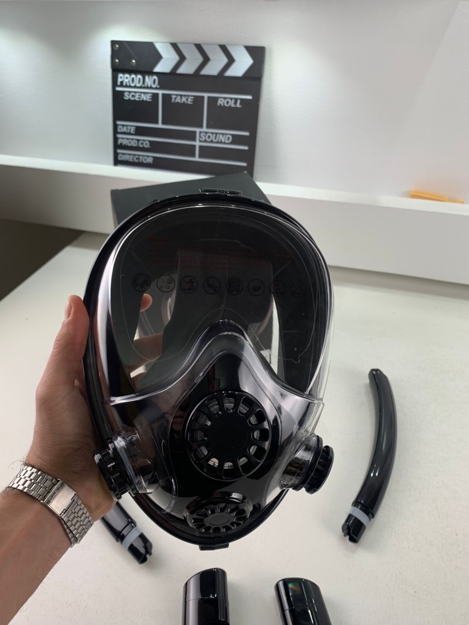 Masque de Plongée Intégral 180 ° Grande vue Anti-buée avec Double Tubes- قناع غوص إحترافي - Vacance & Loisir - صورة 8