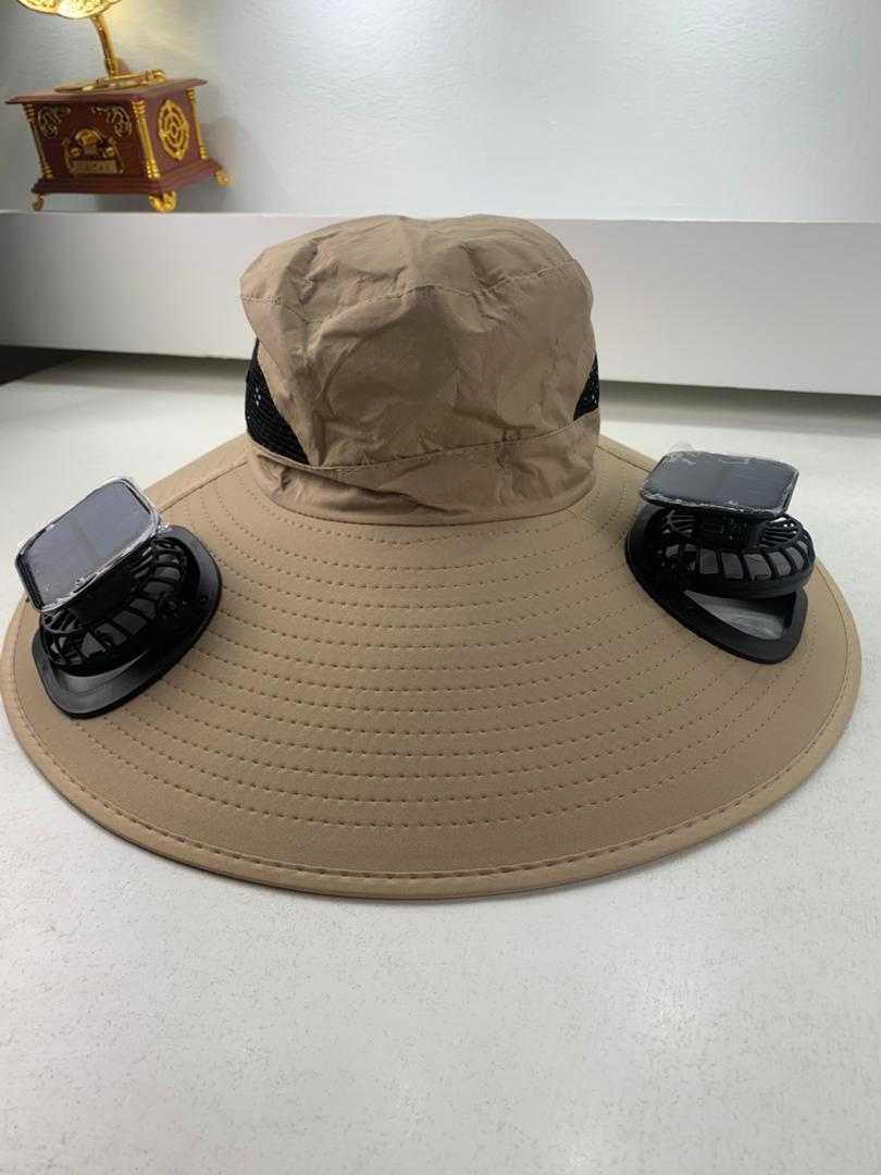 Chapeau de soleil à large bord avec double ventilateur – قبعة للحماية من الشمس مع مروحات - Vacance & Loisir - صورة حقيقية 7