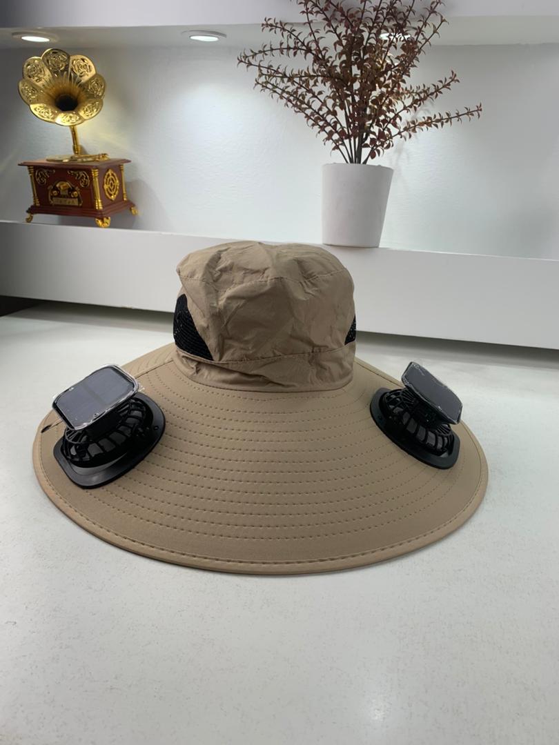 Chapeau de soleil à large bord avec double ventilateur – قبعة للحماية من الشمس مع مروحات - Vacance & Loisir - صورة حقيقية 8