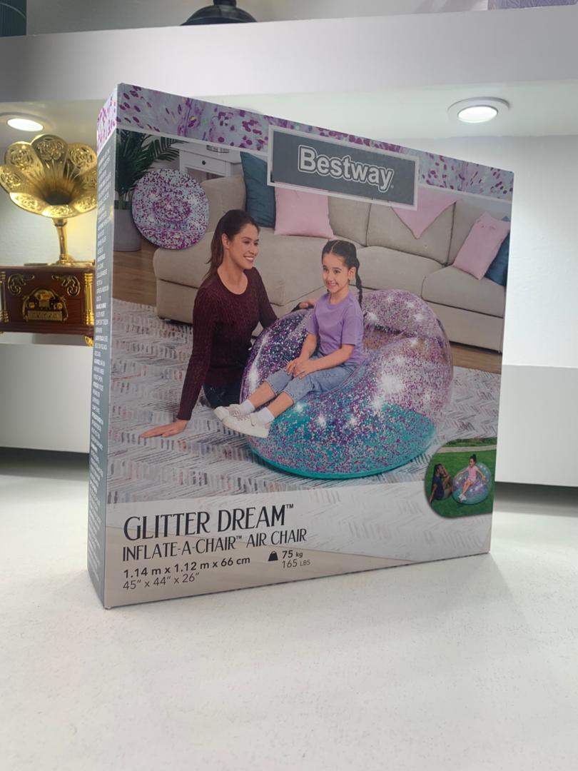 Fauteuil Gonflable Géant Glitter Dream114x112x66 cm Bestway 75115 – أريكة قابلة للنفخ - Vacance & Loisir - صورة حقيقية 8