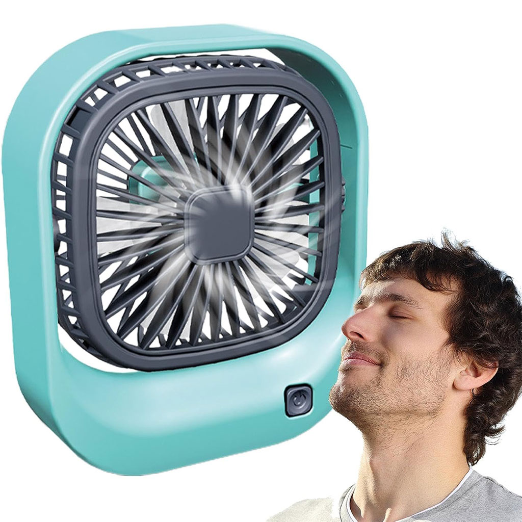 Mini ventilateur carré rechargeable par USB – مروحة مكتب قابلة للشحن - Électronique - صورة 2