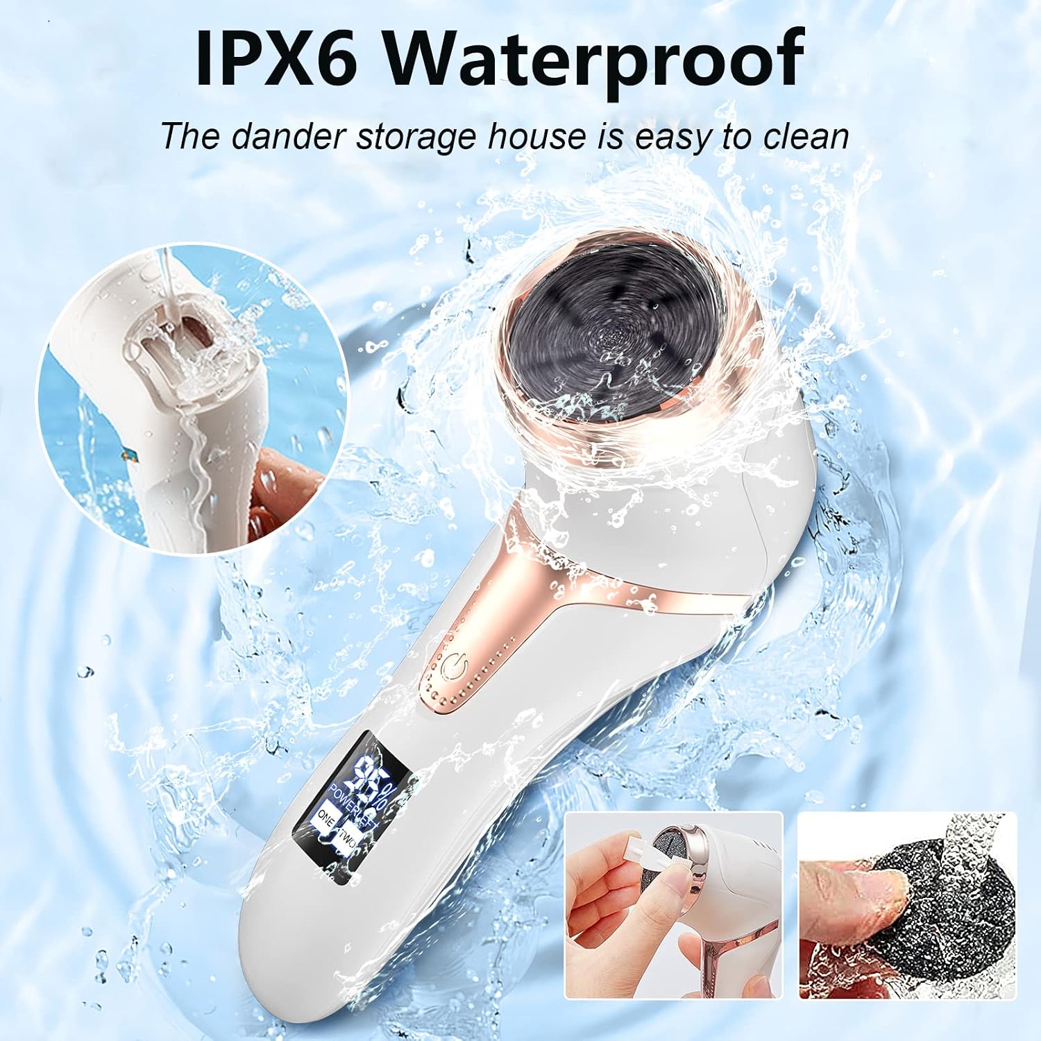Râpe Anti-Callosités Électrique avec Aspirateur Intégré - أداة إزالة الجلد الميت وتنعيم القدمين مع شفاط مدمج