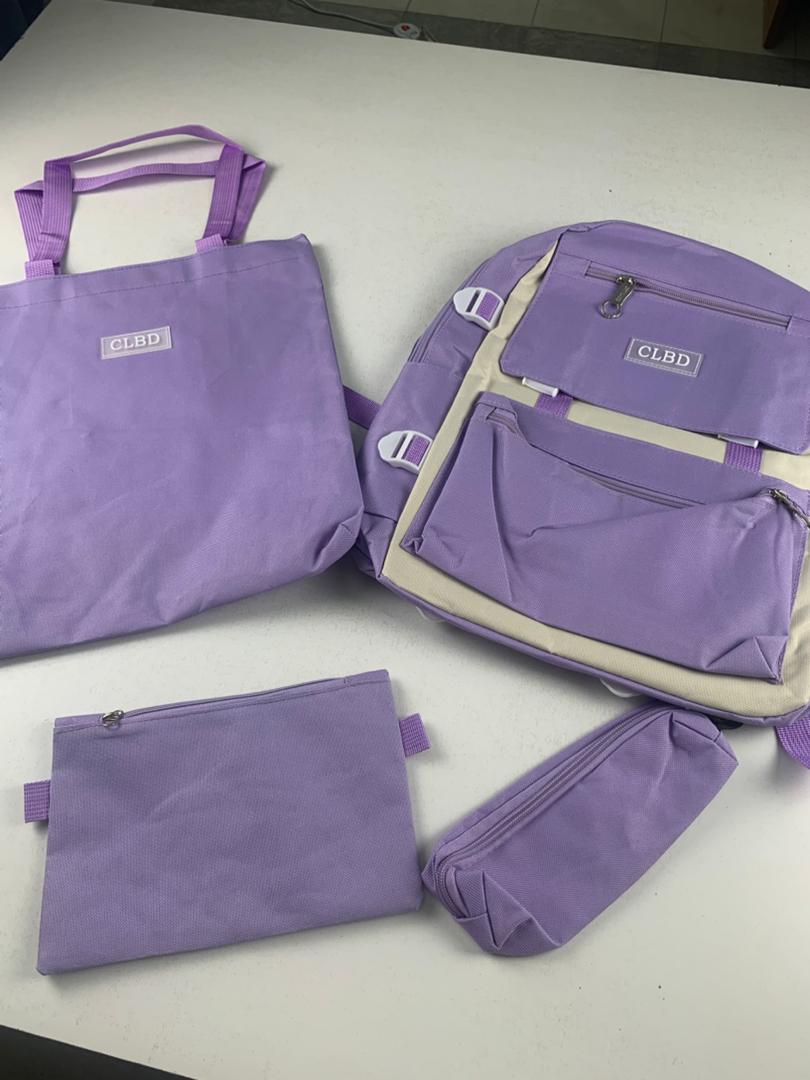 Ensemble de sacs d’école Kawai pour adolescents 4Pcs CLBD V1 Mauve – محفظة 4 قطع كاواي بنفسجي - Sac à dos et Mode - صورة حقيقية 5