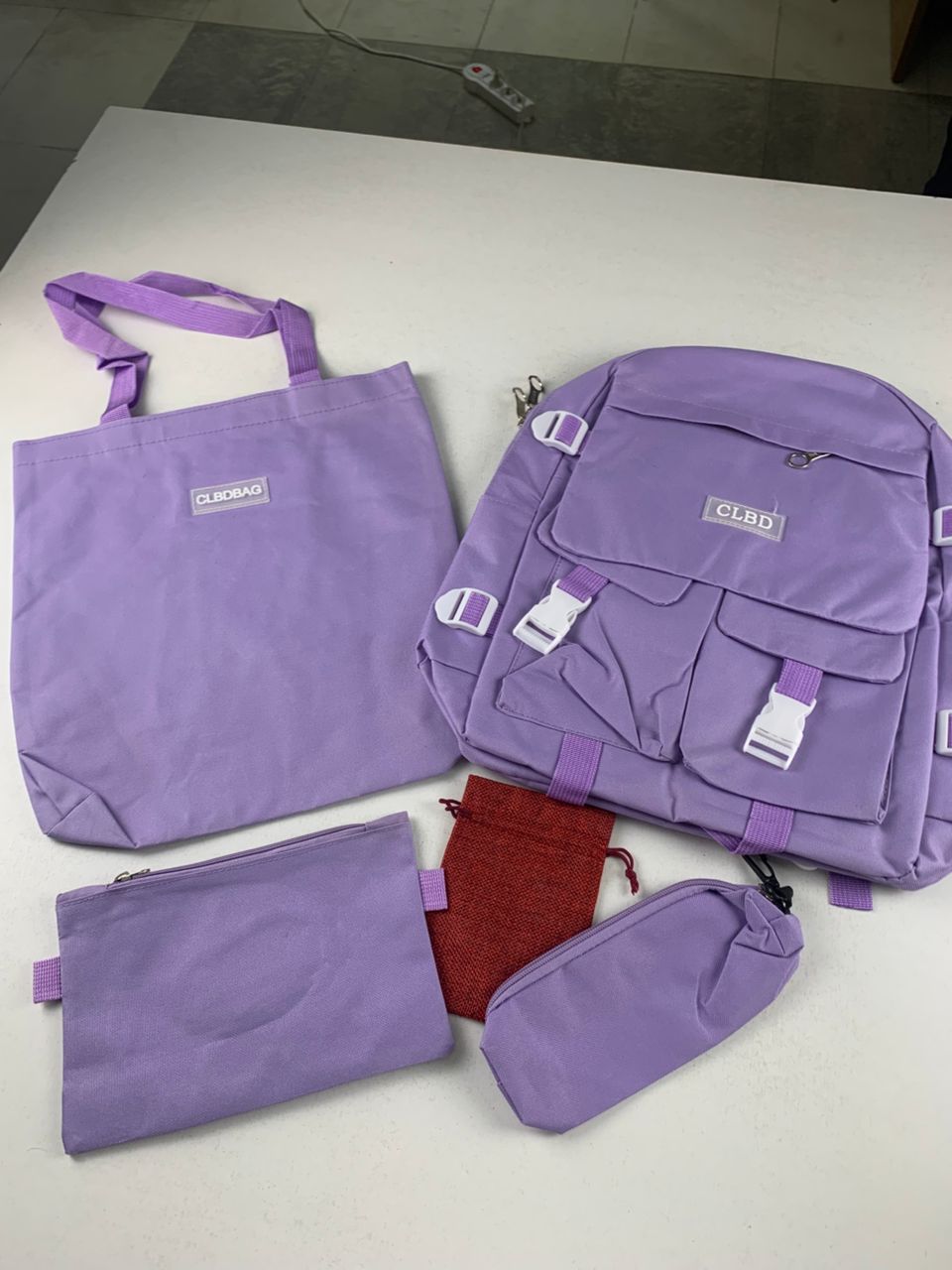 Ensemble de sacs d’école Kawai pour adolescents 5Pcs CLBD V2 Mauve – محفظة 5 قطع كاواي بنفسجي - Sac à dos et Mode - صورة 5
