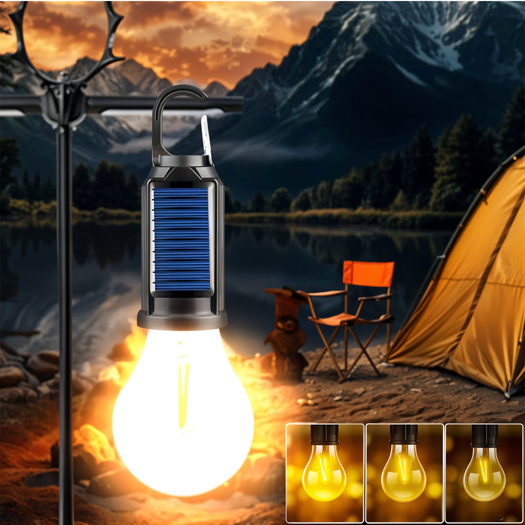 Pack X2 Lampe de Camping Solaire étanche et Rechargeable 3 modes d’éclairage T01-B – مصباح محمول بالطاقة الشمسية - Électronique - صورة 7