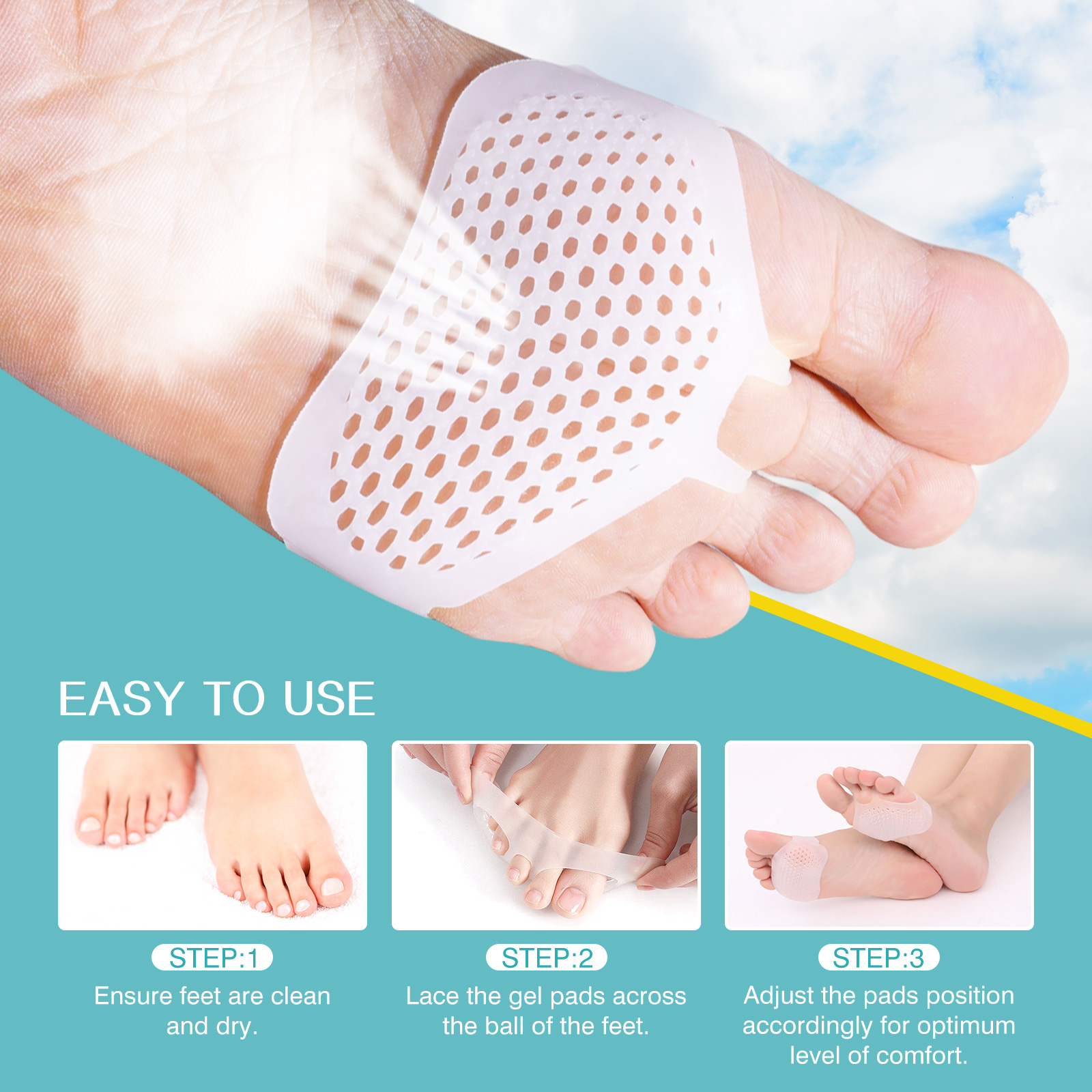 Coussinet de Protection en Silicone pour l’Avant-Pied Tiptoe - واقي وسادة سيليكون لحماية أصابع القدم - Soins et Beauté - صورة 8