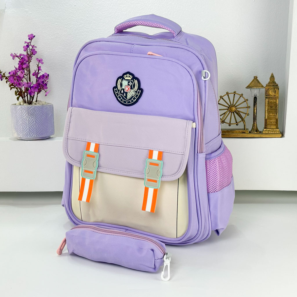 Sac à Dos pour Enfants avec Trousse Assortie KBAG Mauve – حقيبة ظهر مدرسية للأطفال مع مقلمة بنفسجي - Sac à dos et Mode - صورة 2