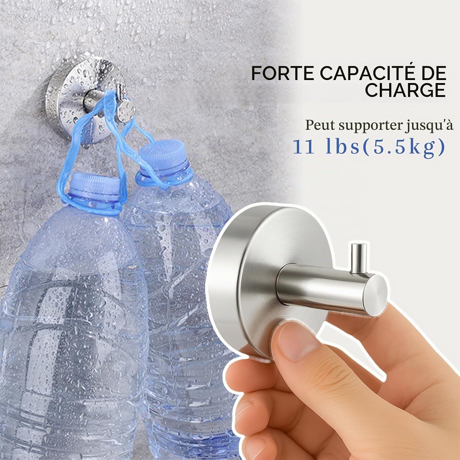 Pack 4pcs Crochet à Ventouse Puissante Sans Perçage jusqu’à 5 kg - خطاف قوي بالشفط بدون حفر حتى 5 كغ - Maison - صورة 7