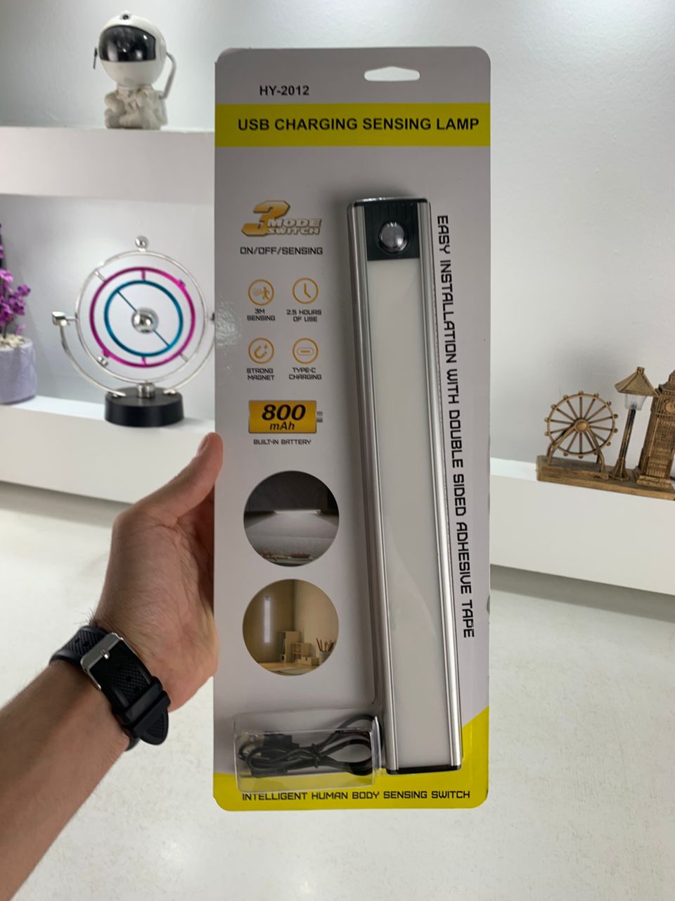 Lampe LED Rechargeable avec Détecteur De Mouvement Intérieur 3 Modes HY-2012 – مصباح مناطق ضيقة بعدة أوضاع - Maison - صورة حقيقية 9