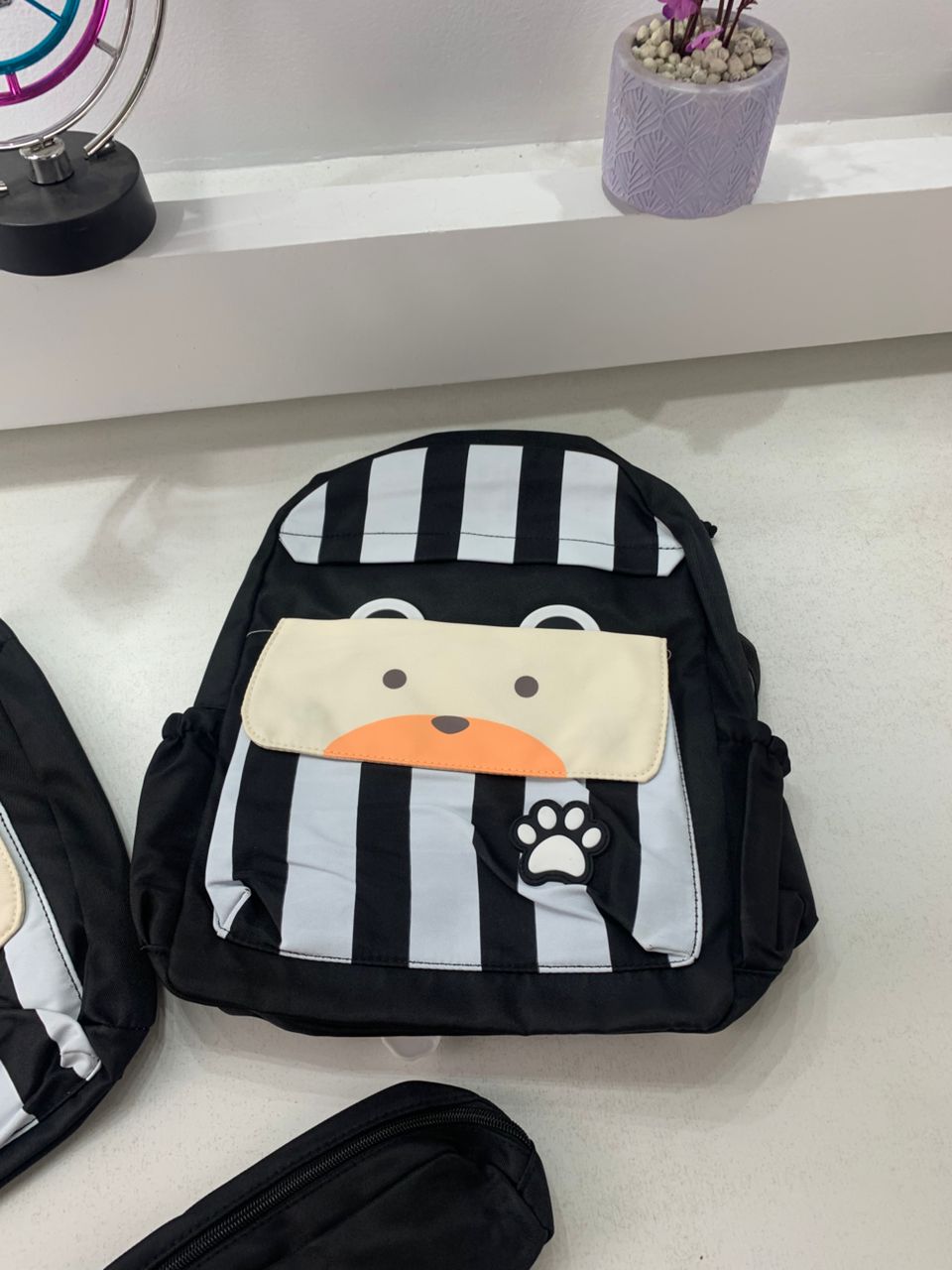Ensemble de sacs d’école Kawai pour adolescents 3Pcs Ours Noir – محفظة 3 قطع كاواي أسود - Sac à dos et Mode - صورة حقيقية 6