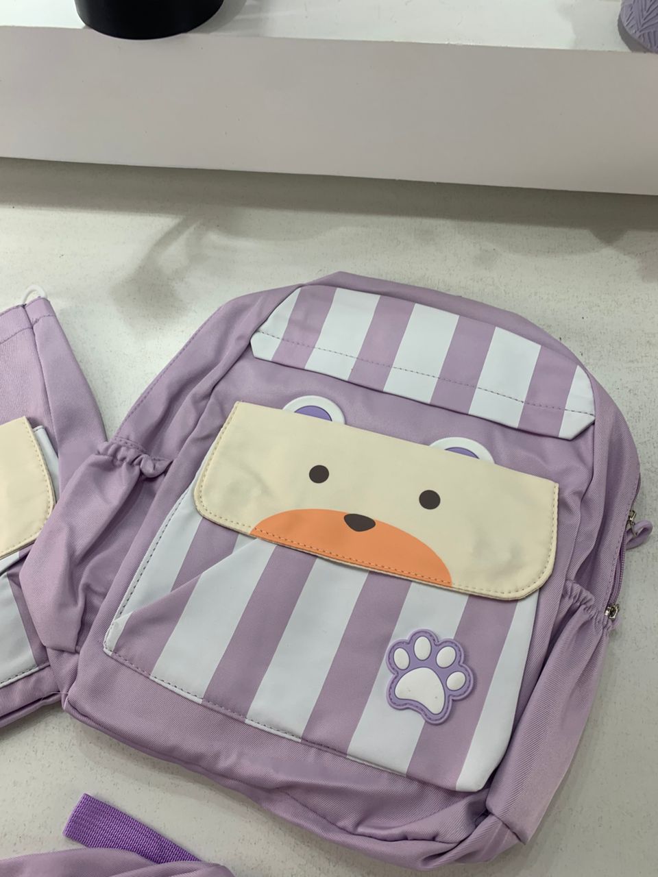 Ensemble de sacs d’école Kawai pour adolescents 3Pcs Ours Mauve – محفظة 3 قطع كاواي بنفسجي - Sac à dos et Mode - صورة حقيقية 7