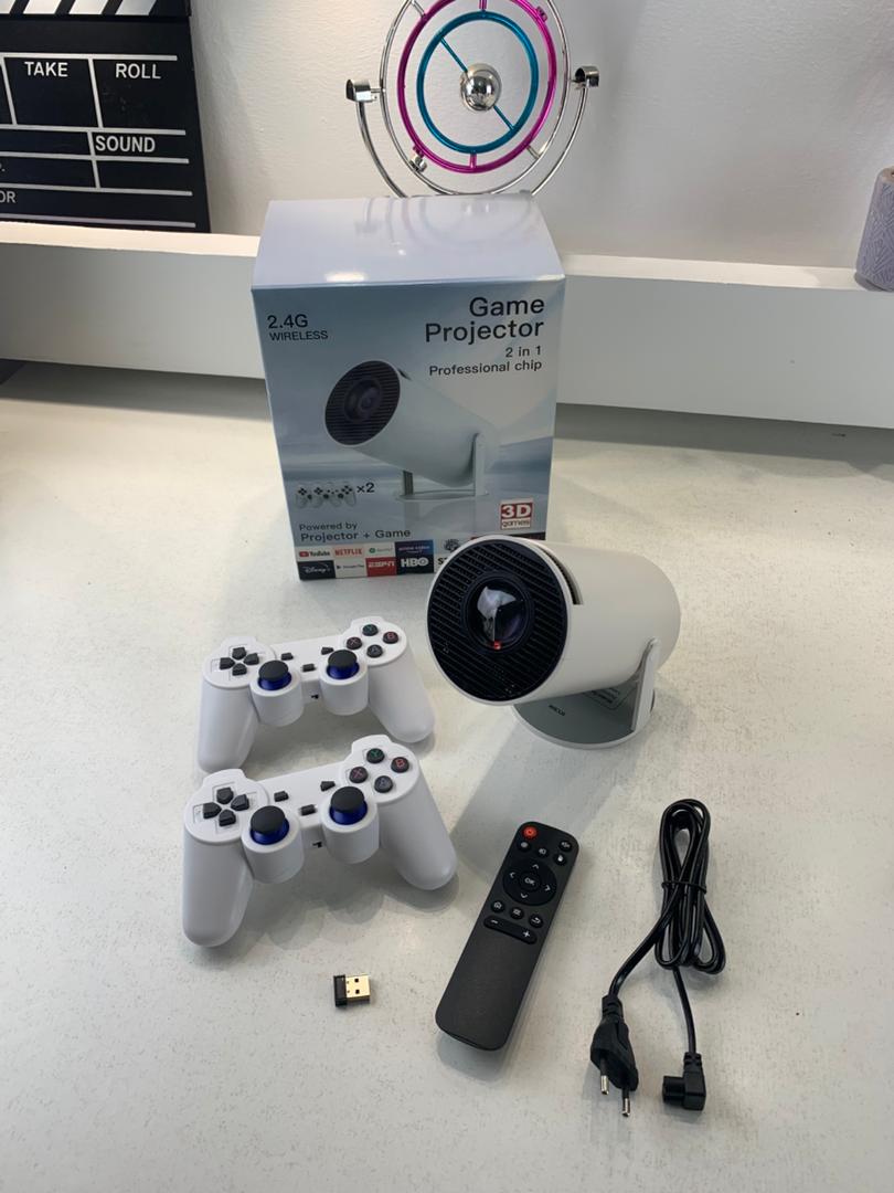 Projecteur de Jeux Intelligent a Haute Résolution avec Deux Manettes – مشغل ألعاب وجهاز عرض على الحائط - Électronique - صورة حقيقية 9