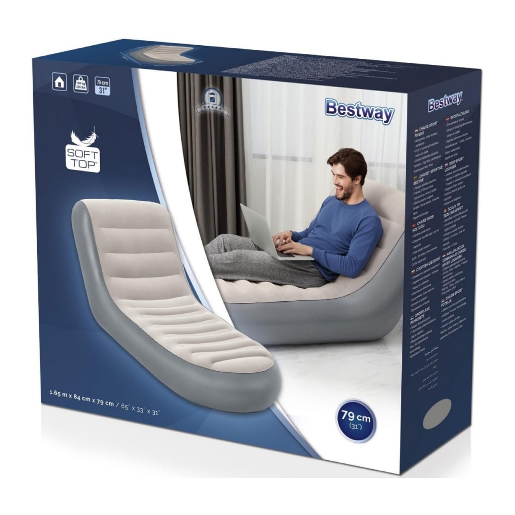 Bestway Chaise Longue Confortable Soft Top Portable 75064 - Maison - صورة 7
