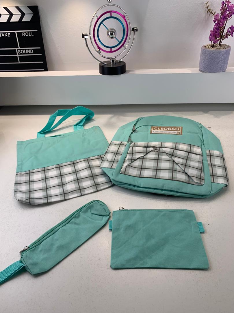 Ensemble de sacs d’école Kawai pour adolescents 4Pcs CLBD V4 Vert – محفظة 4 قطع كاواي أخضر - Sac à dos et Mode - صورة 5
