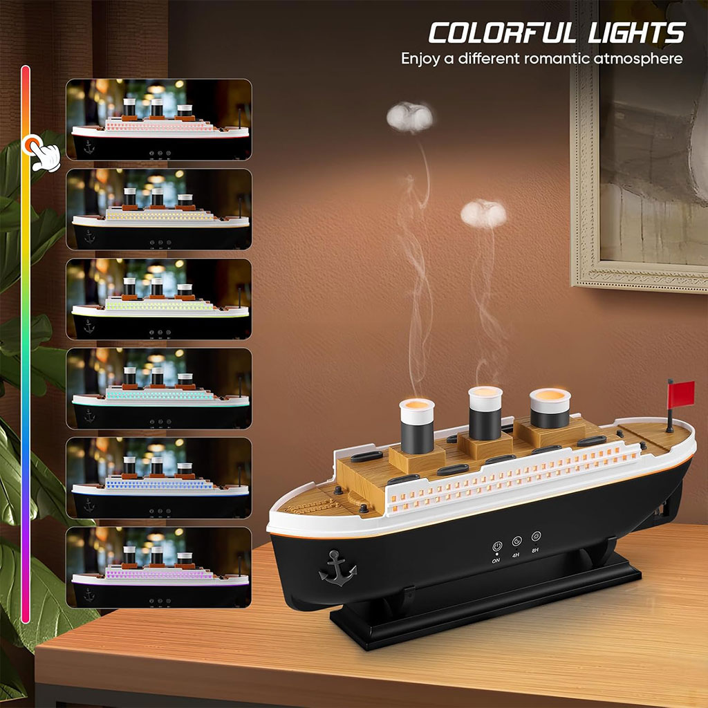 Bateau Jellyfish Diffuseur d’huiles essentielles 250ml avec télécommande – معطر جو على شكل باخرة - Décoration - صورة 7