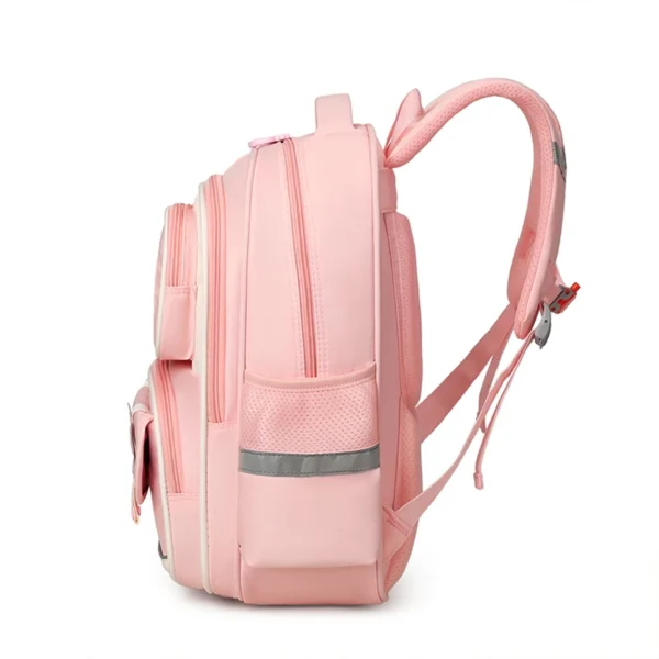 Sac à Dos Enfant Ludique avec Plusieurs Compartiment et un Peluche LM-5122 Rose – حقيبة ظهر للأطفال وردي - Sac à dos et Mode - صورة 3