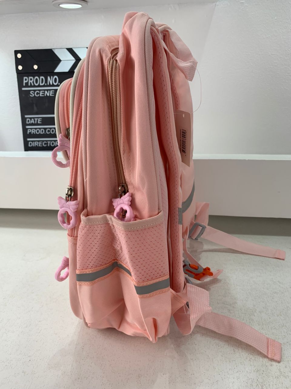 Sac à Dos Enfant Ludique avec Plusieurs Compartiment et un Peluche LM-5122 Rose – حقيبة ظهر للأطفال وردي - Sac à dos et Mode - صورة حقيقية 7