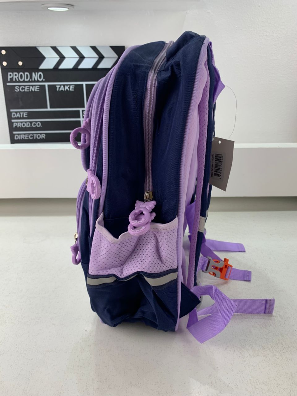 Sac à Dos Enfant Ludique avec Plusieurs Compartiment et un Peluche LM-5122 Bleu Nuit et Mauve – حقيبة ظهر للأطفال أزرق ليلي وبنفسجي - Sac à dos et Mode - صورة 5