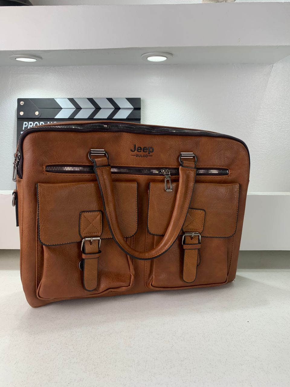 Cartable Homme en Simili Cuir Design Élégant Jeep Marron – حقيبة جلدية لون بني - Sac à dos et Mode - صورة 5