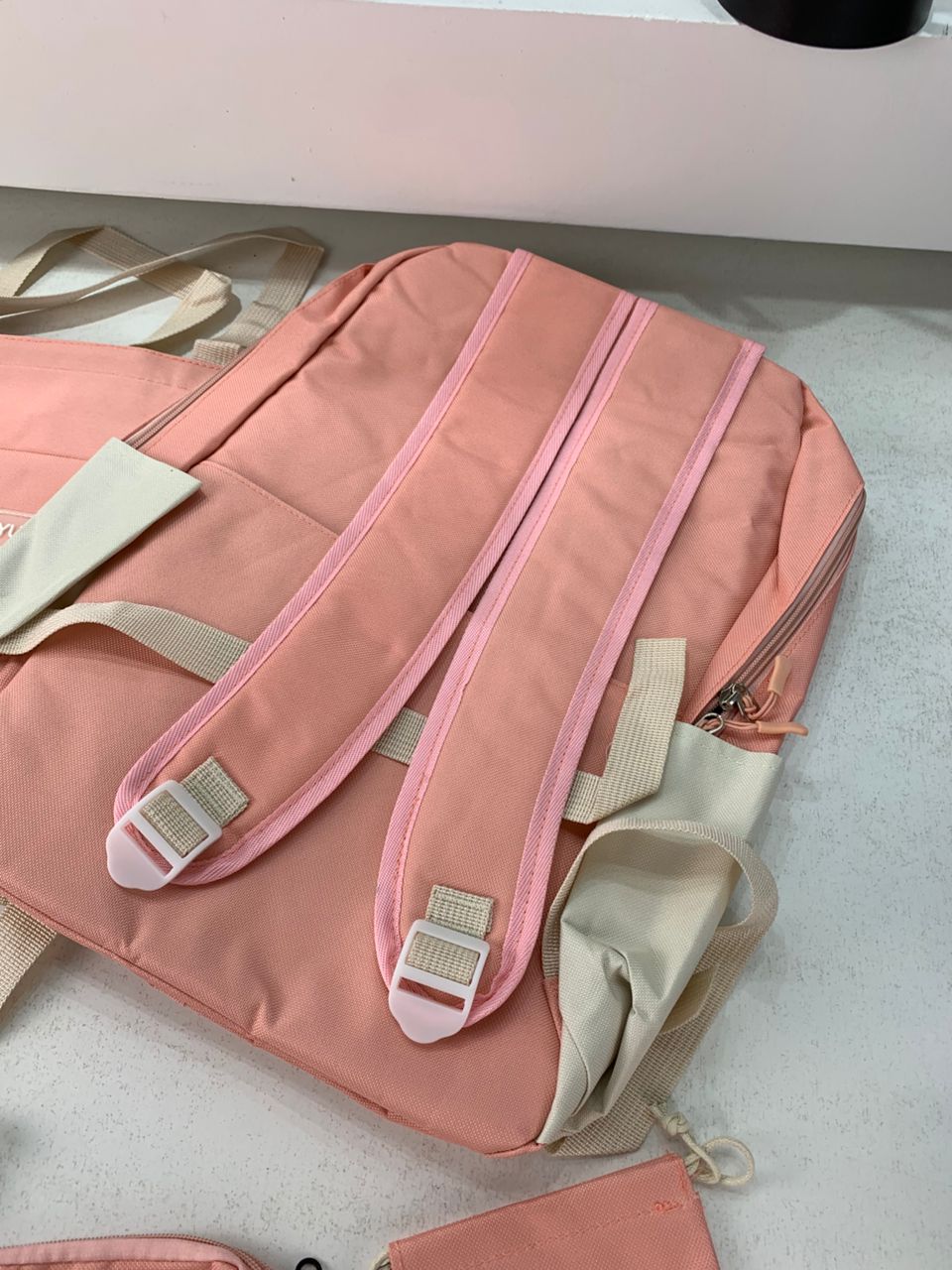 Ensemble de sacs d’école Kawai pour adolescents 5Pcs YISIYUAN Rose – محفظة 5 قطع كاواي وردي - Sac à dos et Mode - صورة حقيقية 5