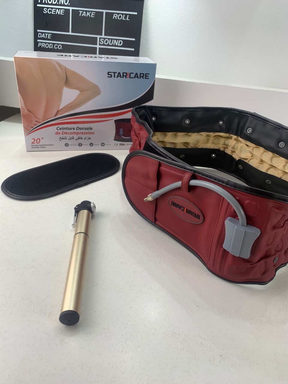 STARICARE Ceinture de décompression Gonflable avec 28 colonnes d’air et pompe- حزام شد الظهر قابل للنفخ - Soins et Beauté - صورة حقيقية 8
