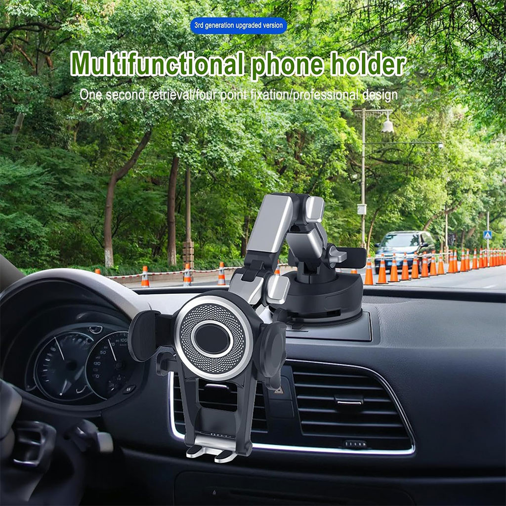 Support Téléphone Voiture 360° Ventouse & Bras Réglable – حامل هاتف في السيارة - Accessoires Auto/Moto - صورة 4
