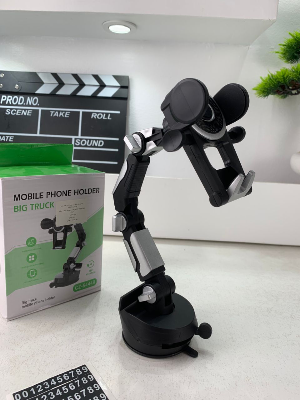 Support Téléphone Voiture 360° Ventouse & Bras Réglable – حامل هاتف في السيارة - Accessoires Auto/Moto - صورة 9