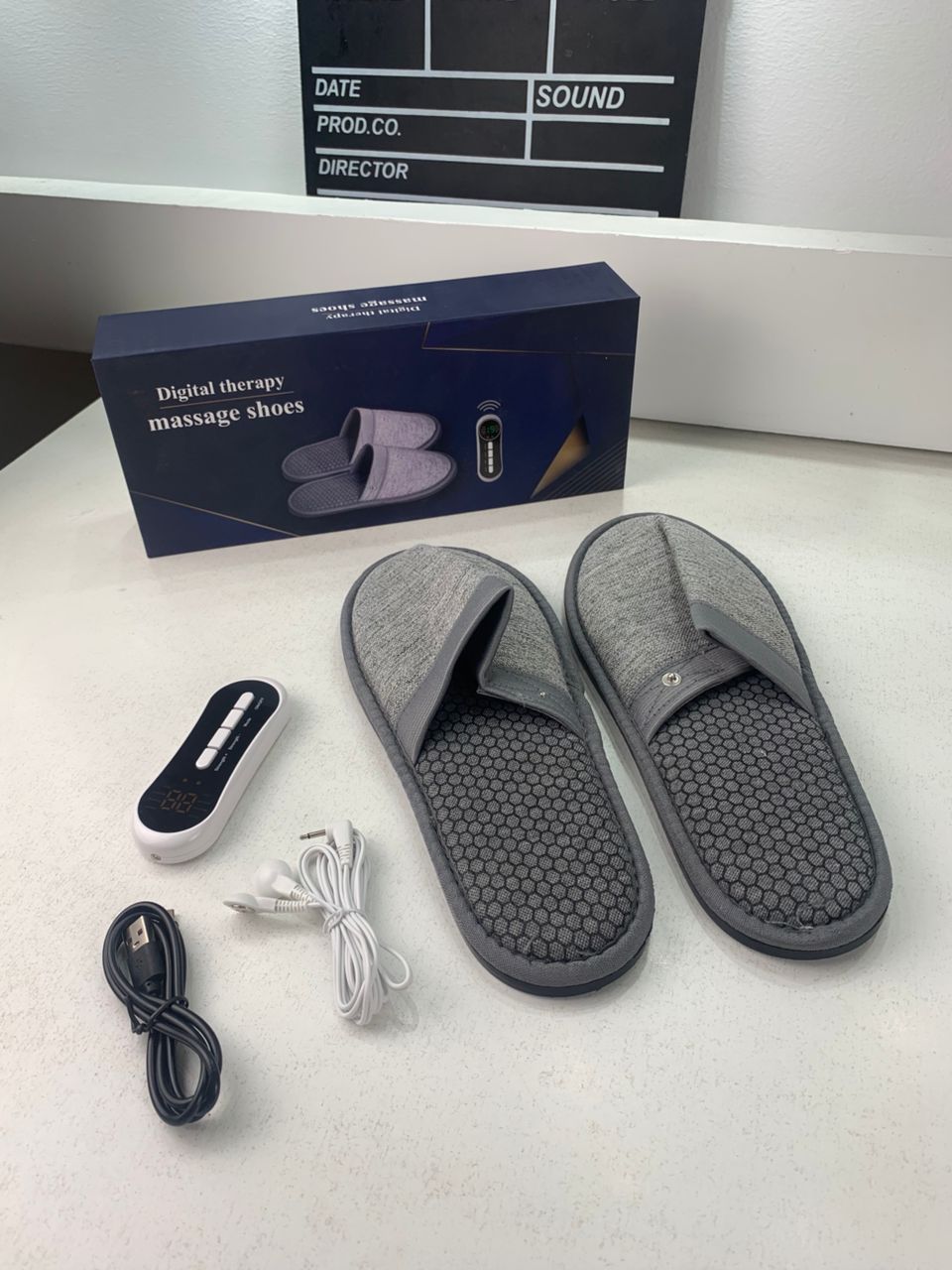 Pantoufles de massage USB pour thérapie électrique à impulsions - Maison - صورة حقيقية 9