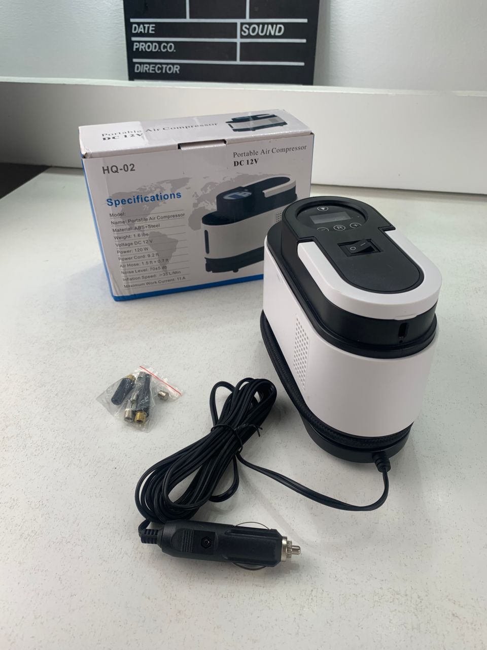 Compresseur d’Air Portable 12V 150 PSI Câble 2,8 m avec Éclairage LED – جهاز نفخ العجلات للسيارة - Accessoires Auto/Moto - صورة 7