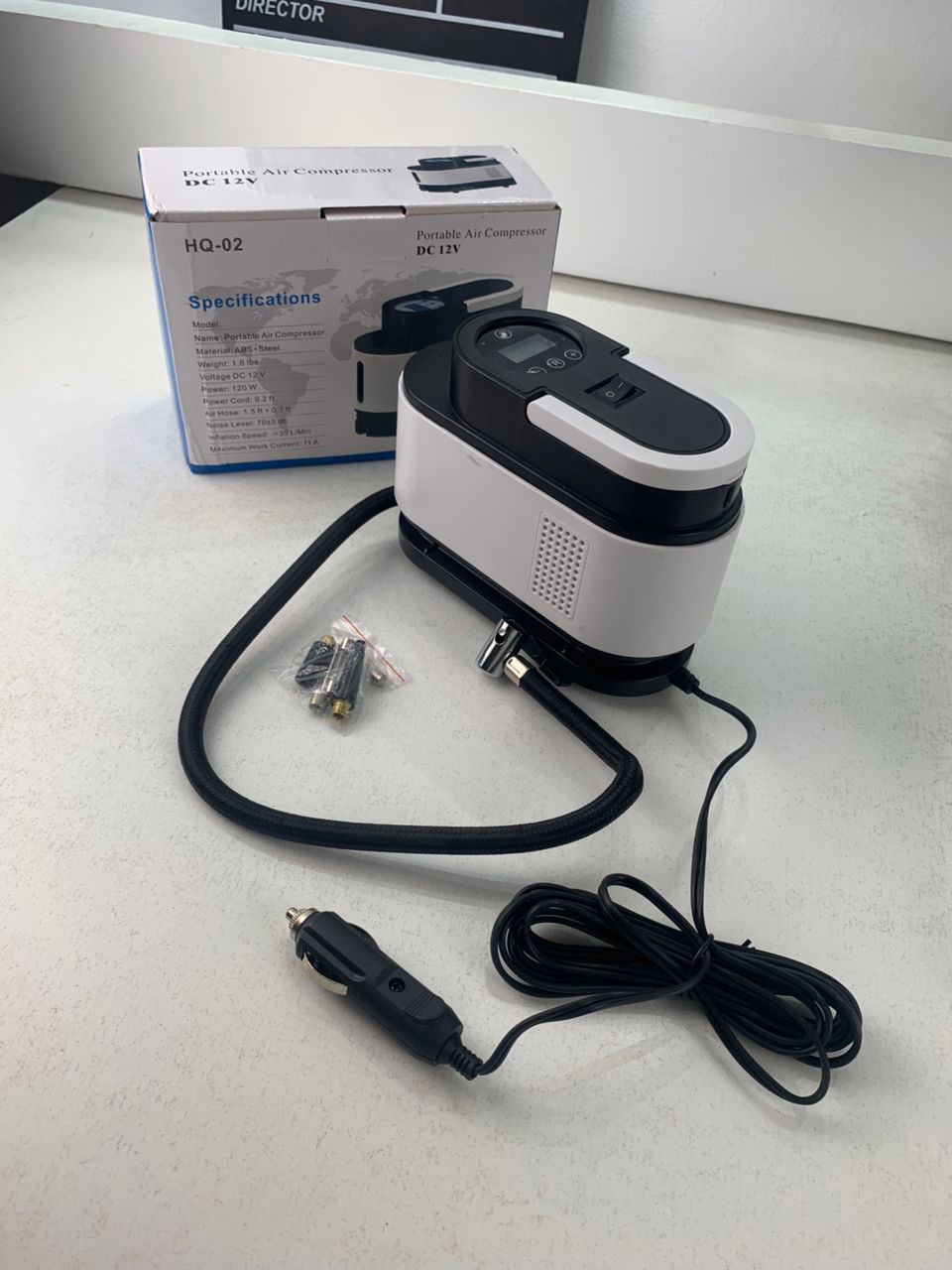 Compresseur d’Air Portable 12V 150 PSI Câble 2,8 m avec Éclairage LED – جهاز نفخ العجلات للسيارة - Accessoires Auto/Moto - صورة 8