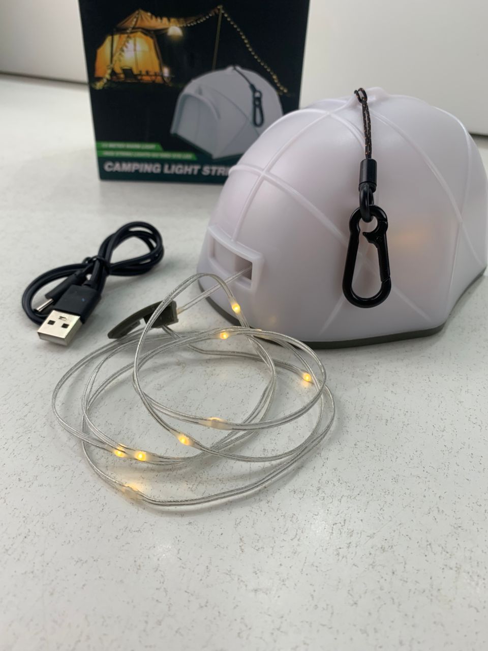 Guirlande lumineuse LED en forme de tente portable rechargeable pour camping – مصباح تخييم على شكل خيمة - Camping et Randonnée - صورة حقيقية 9