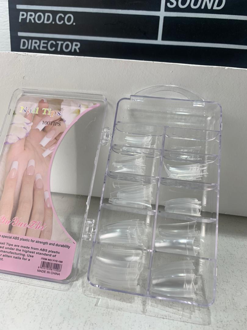 100PCS faux ongles carrés transparents professionnels en acrylique – طقم أظافر صناعية - Soins et Beauté - صورة 7
