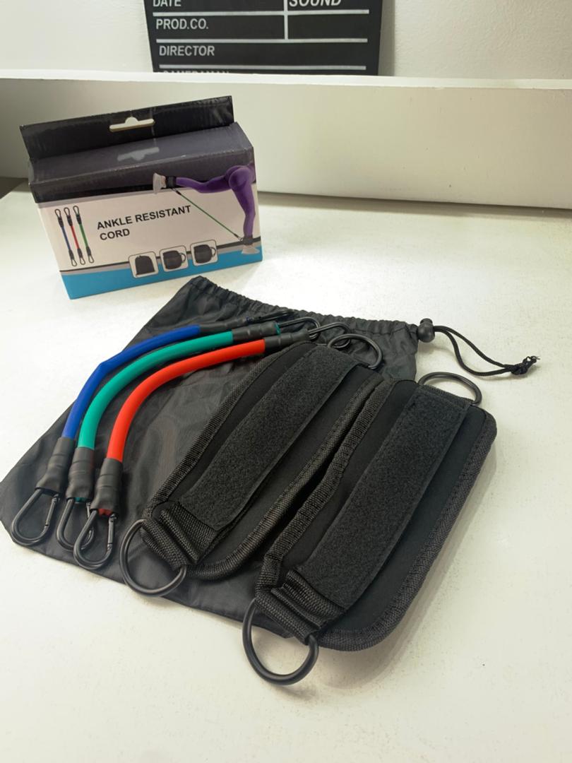 Bandes de résistance pour les jambes avec sangle de cheville 5Pcs – طقم أشرطة تدريب قابلة للتمدد - Sport - صورة حقيقية 9