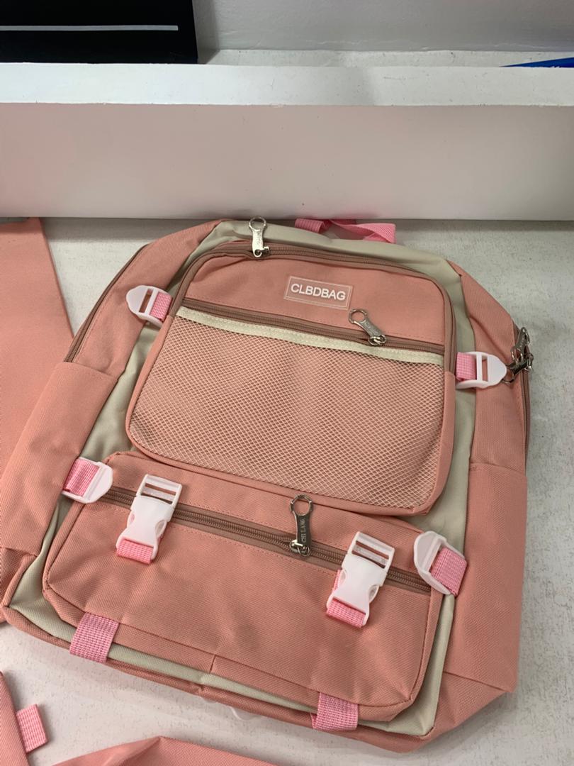 Ensemble de sacs d’école Kawai pour adolescents 4Pcs V3 CLBD Rose – محفظة 4 قطع كاواي وردي - Sac à dos et Mode - صورة حقيقية 5