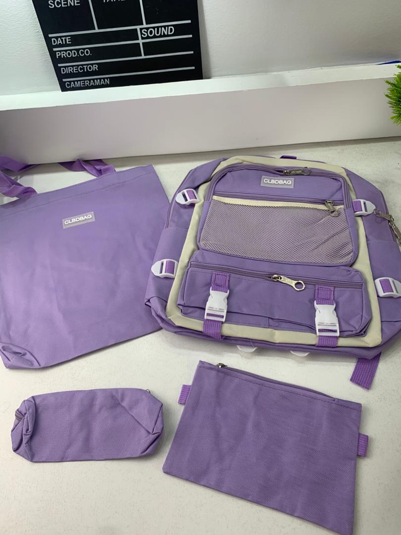 Ensemble de sacs d’école Kawai pour adolescents 4Pcs V3 CLBD Mauve – محفظة 4 قطع كاواي بنفسجي - Sac à dos et Mode - صورة حقيقية 5