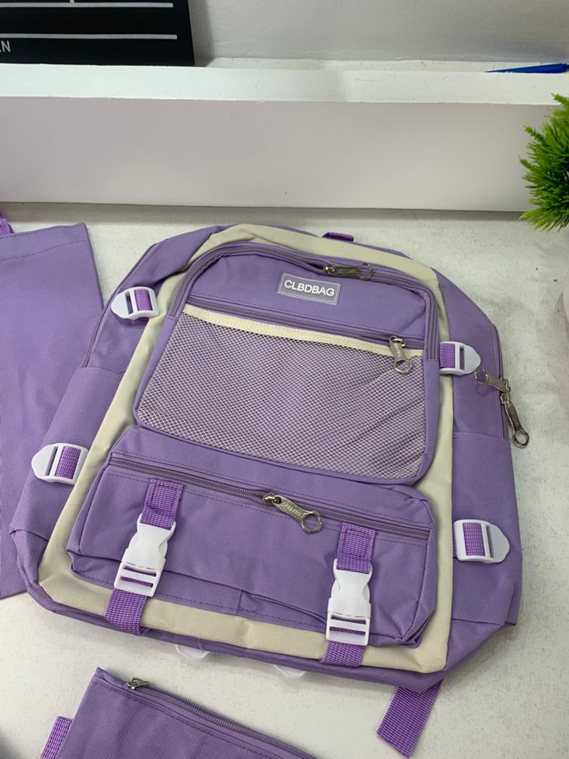Ensemble de sacs d’école Kawai pour adolescents 4Pcs V3 CLBD Mauve – محفظة 4 قطع كاواي بنفسجي - Sac à dos et Mode - صورة حقيقية 6