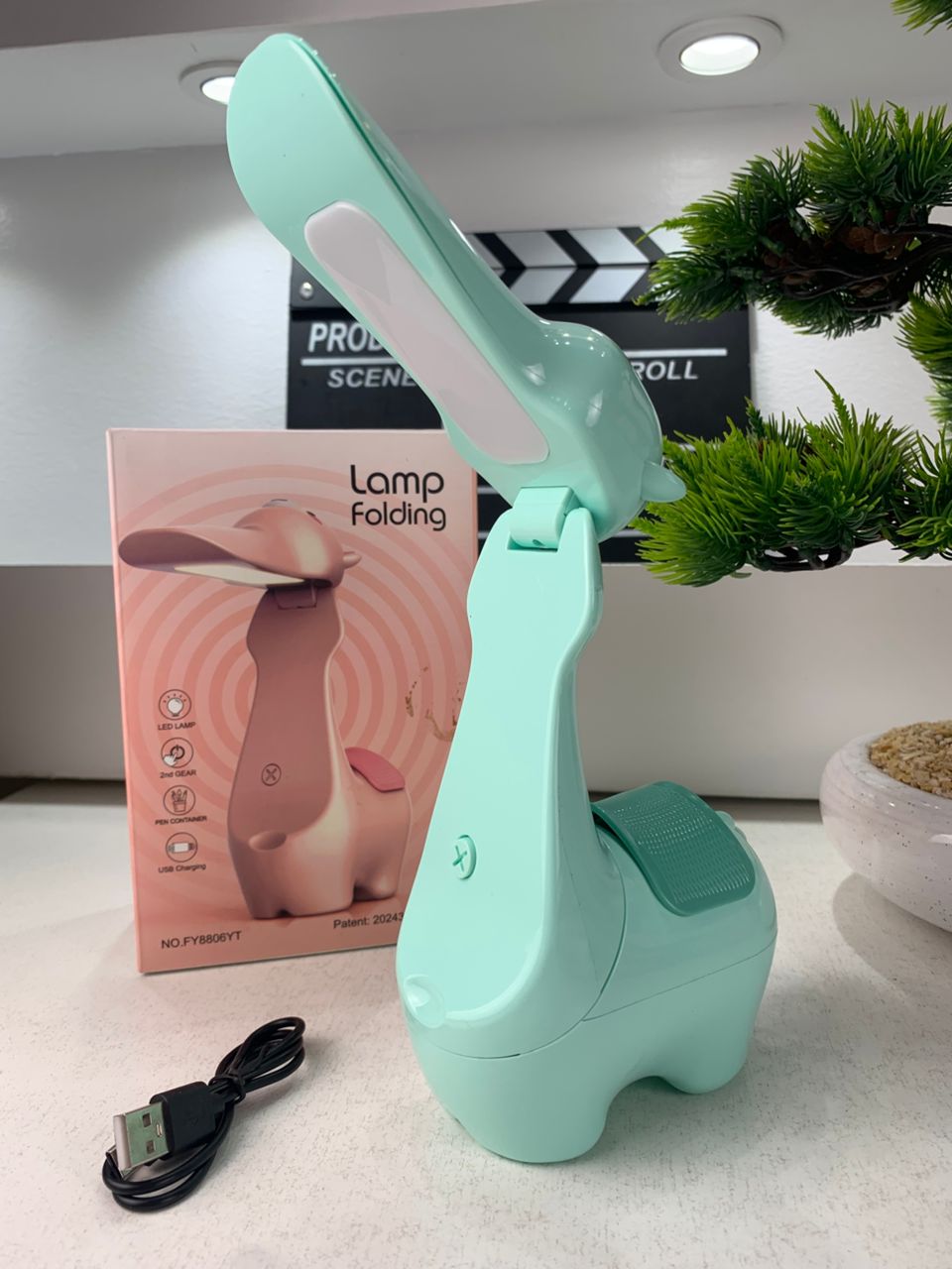 Lampe Veilleuse Lama Mignonne LED avec Porte-stylo – مصباح على شكل لاما لمكتب الأطفال - Électronique - صورة حقيقية 8