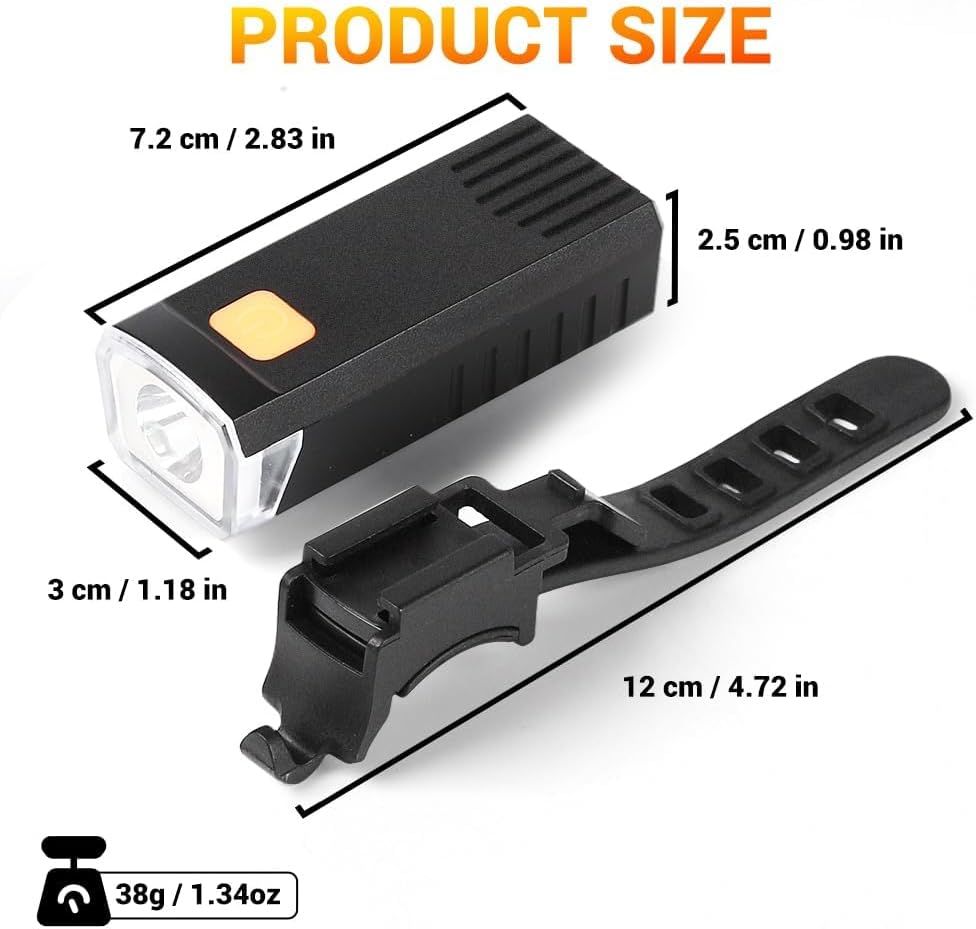Kit d'Éclairage LED Avant et Arrière Rechargeable par USB pour Vélo HY035 - طقم إضاءة ليد ساطع للدراجات الأمامية والخلفية قابلة لإعادة الشحن - Accessoires Auto/Moto - صورة 9