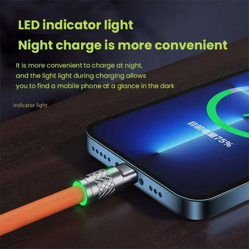 Câble de charge Rapide 3en1 Câble USB de 1.2 m avec 3 connecteurs 100W – كابل شحن سريع - Électronique - صورة 7