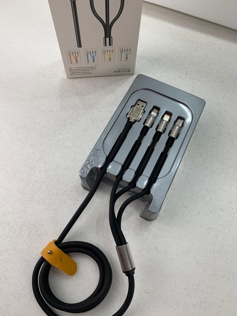 Câble de charge Rapide 3en1 Câble USB de 1.2 m avec 3 connecteurs 100W – كابل شحن سريع - Électronique - صورة 10