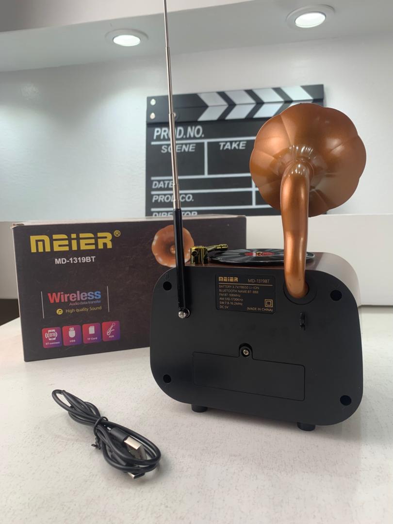 Radio rétro sans fil Bluetooth FM AM SW avec USB TF MD-1319BT – مكبر صوت بلوتوث على شكل راديو - Décoration - صورة 11