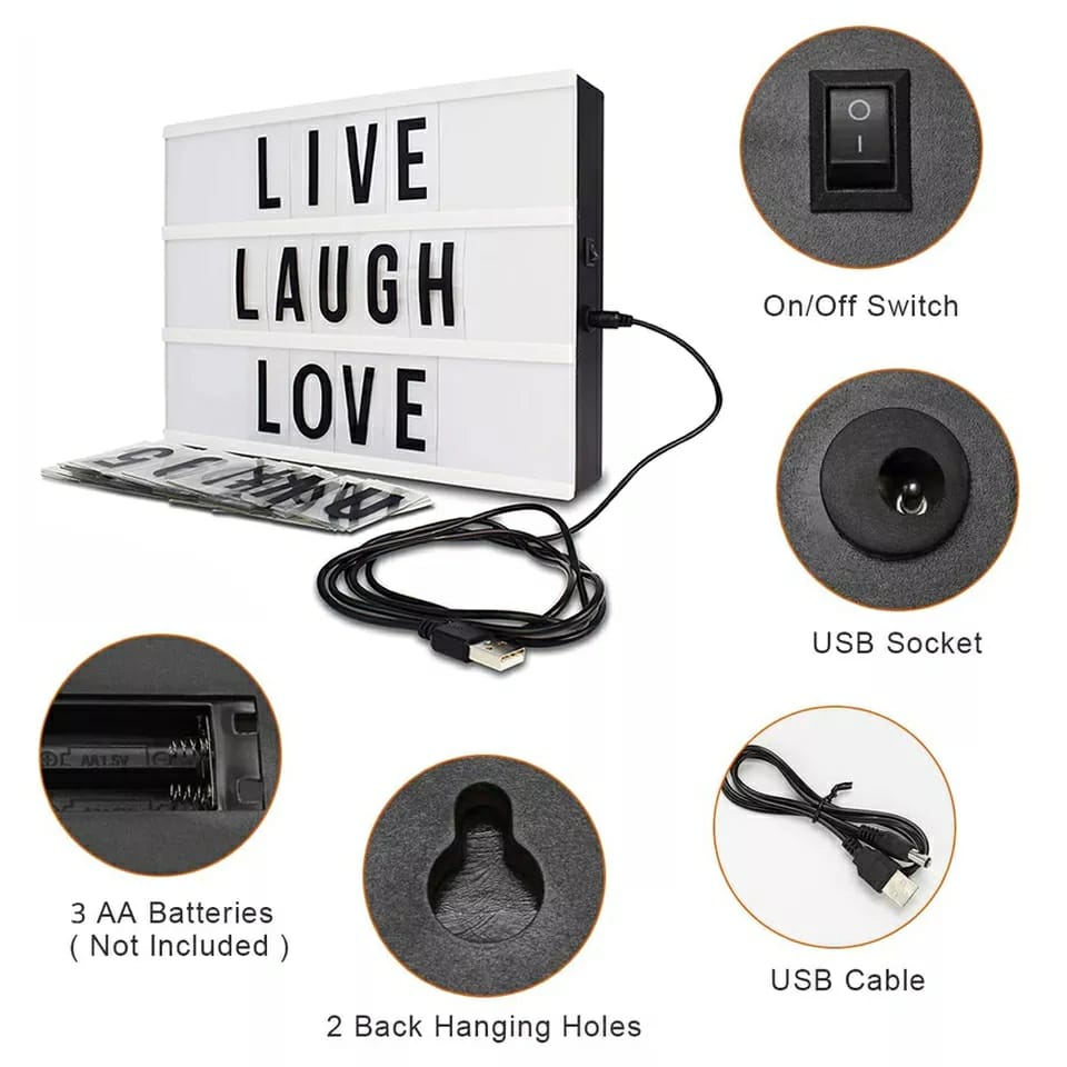 LED MESSAGE LIGHT BOX -Noir et Blanc - Maison - صورة 10