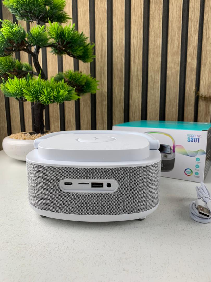 Haut Parleur Bluetooth Portable S301 à LED RGB chargement sans fil 15W – مكبر صوت بلوتوث وشاحن لاسلكي 2في1 - Électronique - صورة حقيقية 9