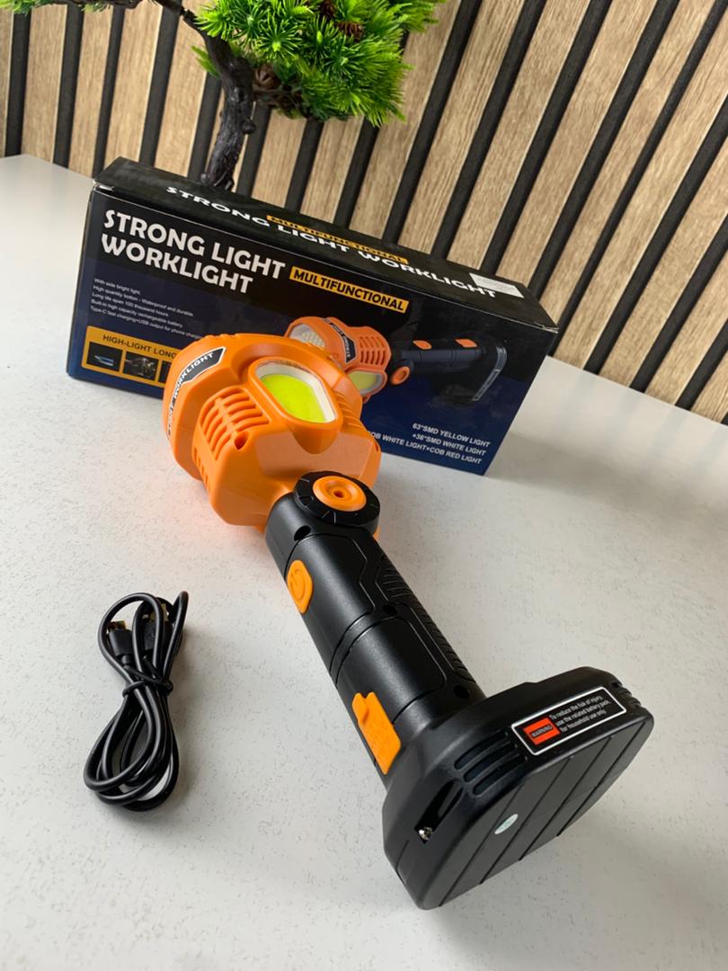 Lampe torche LED Rechargeable USB avec COB Lumière d’urgence – مصباح عالي السطوع - Camping et Randonnée - صورة حقيقية 10