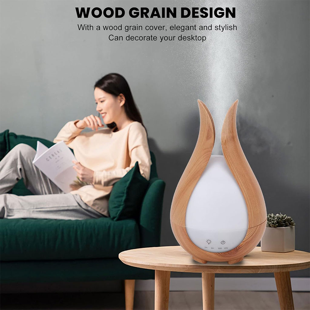 Humidificateur à Grain de Bois 200ml avec 7 Lumières de Couleur – معطر جو في الغرف - Décoration - صورة 4