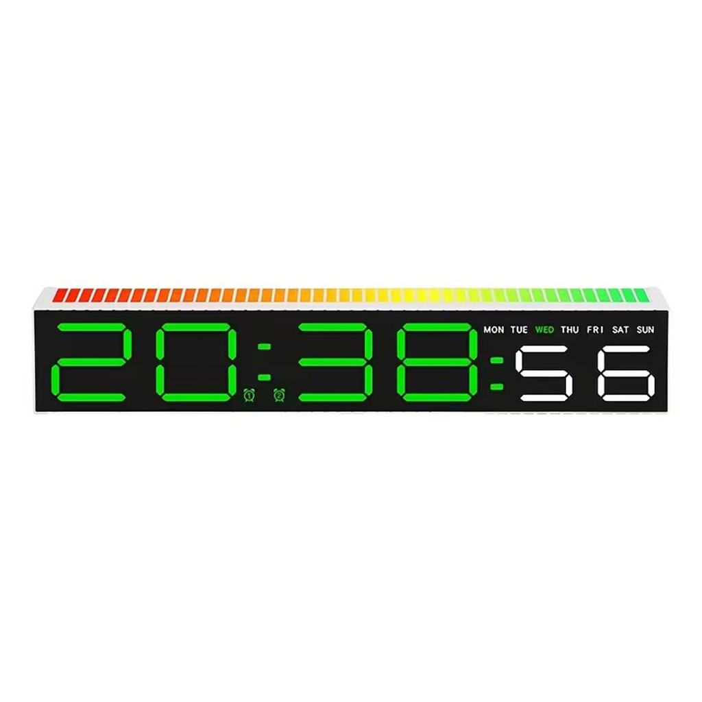 Horloge numérique LED générique avec capteur de rythme musicale – ساعة رقمية لتزيين المكتب - Électronique - صورة 7