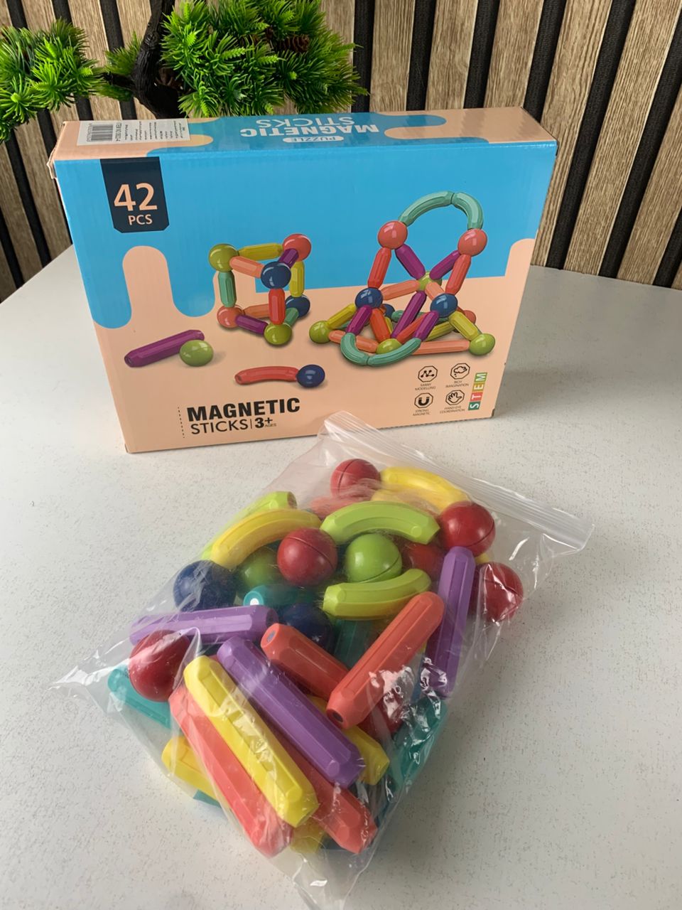 Blocs de Construction Magnétiques 42 pièces pour Enfants – لعبة تركيب القطع المغناطسية للأطفال - Jouet & Gaming - صورة 11