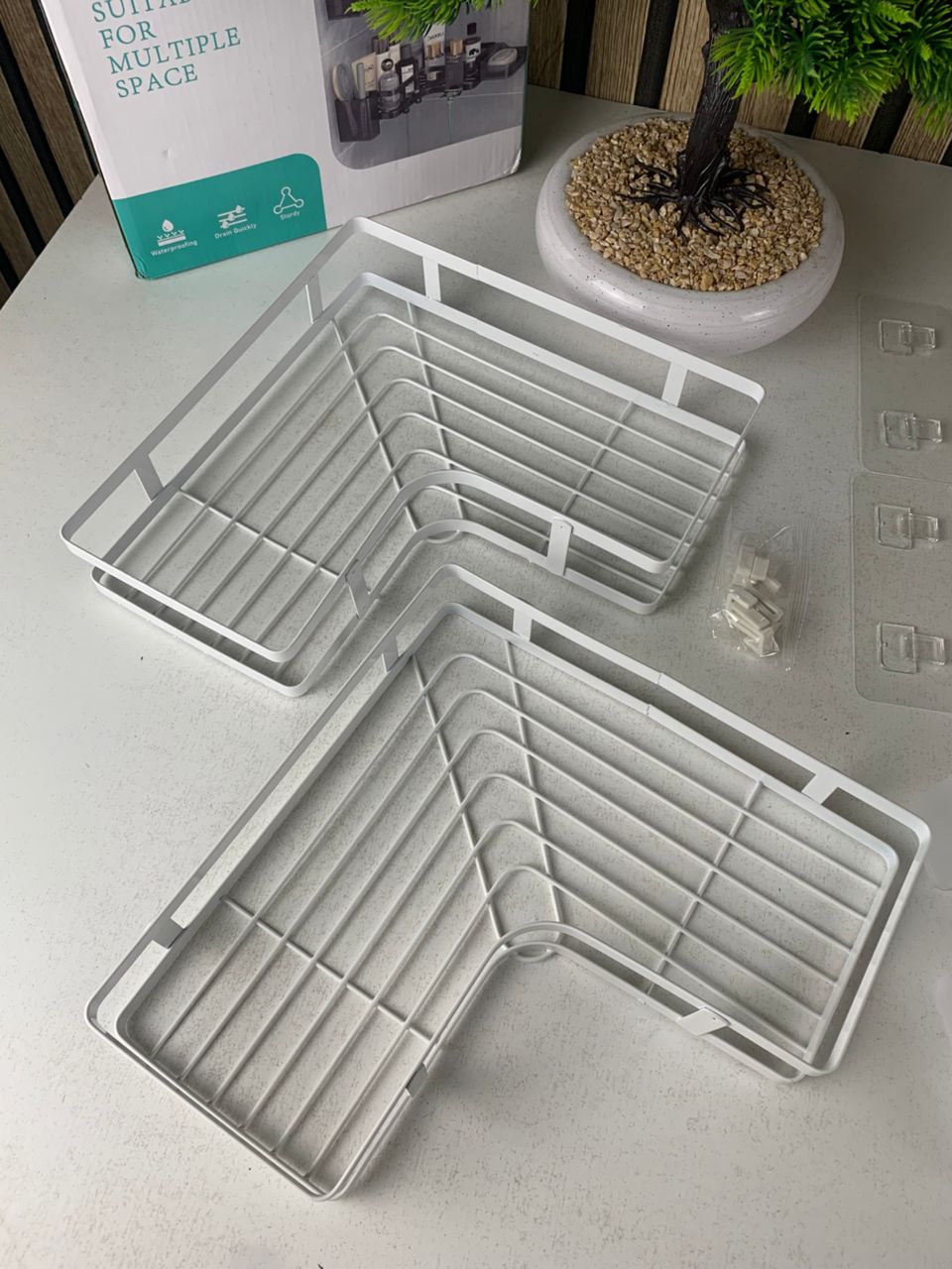 Étagère de rangement pour salle de bain 4pcs en acier inoxydable – طقم رفوف تنظيم للحمام - Maison - صورة 7