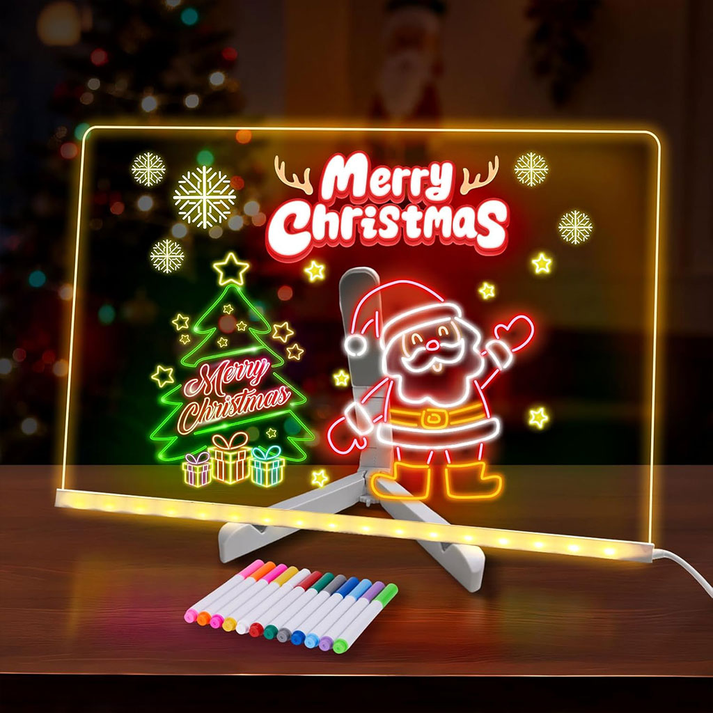 Tableau mémo LED lumineux avec stylo 7 couleurs et support – لوحة كتابة مضيئة للأطفال - Jouet & Gaming - صورة 6